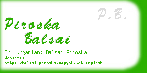 piroska balsai business card